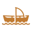 An orange icon of a construction excavator on a gray background, showing the machine's body and an extended arm with a bucket.