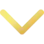A gold and white downward-pointing chevron arrow on a transparent background.
