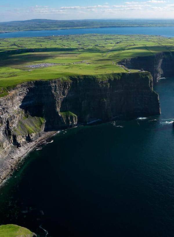 The Cliffs of Moher on the west coast of Ireland are one of the most outstanding coastal features of Ireland and biggest Tourist Attraction. The cliffs are located just south from the Village of Doolin. Rising slowly from Doolin they ascend to over 700 feet (213 metres) stretching south for nerarly five miles (8km) to Hags head.